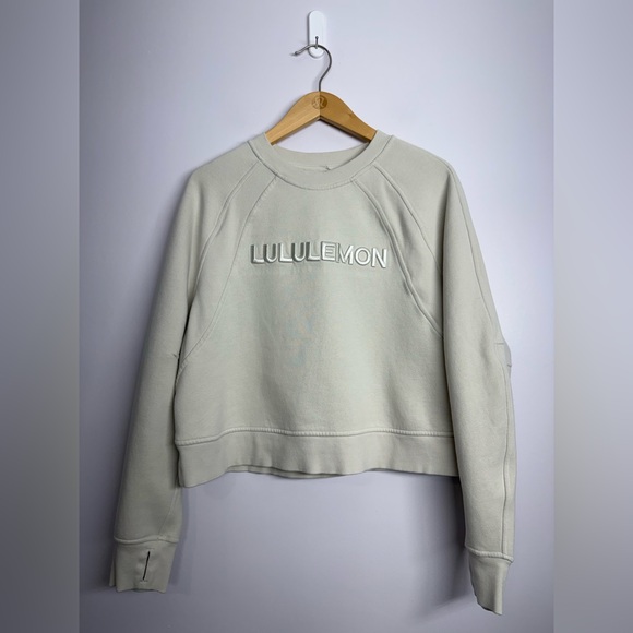 Lululemon Scuba Oversized Pullover *Wordmark Bone Size M/L? 23.5” PTP - Picture 1 of 4